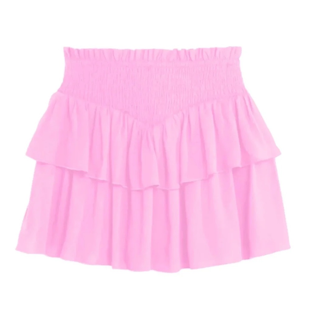 Katie J NYC Light Pink Ruffled Skater Skirt
